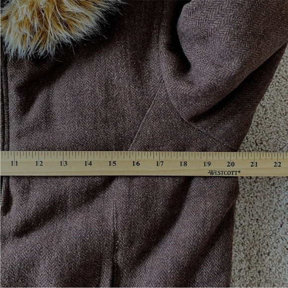 B by Burton Womens Brown Wool Blend 1/2 Zip Pullover Heavy Hooded Sz M - Picture 11 of 12